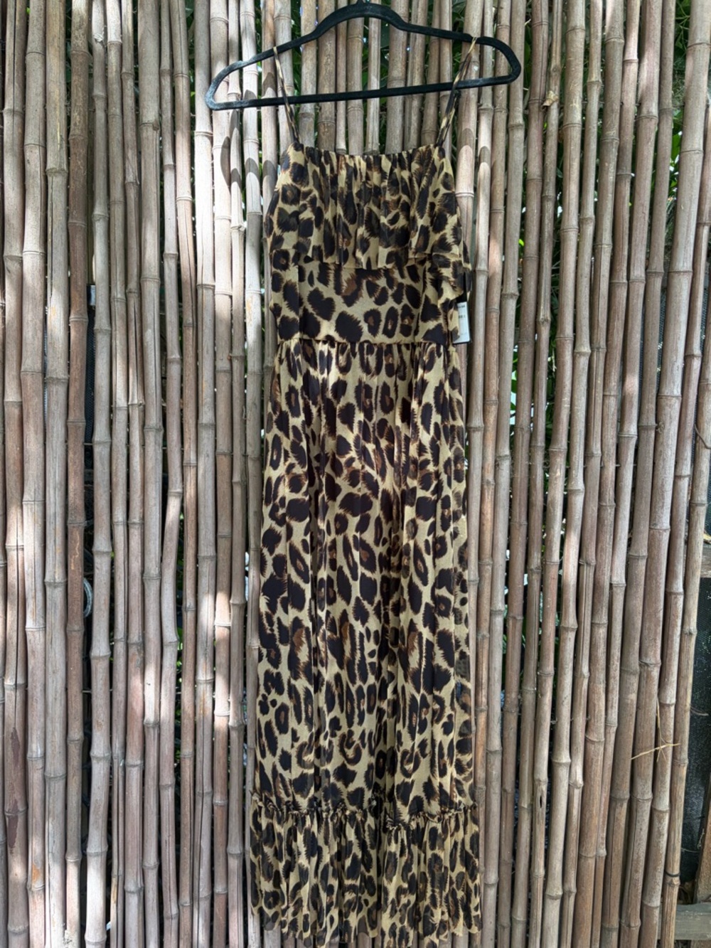 Leopard Print Maxi Dress with Ruffled layers